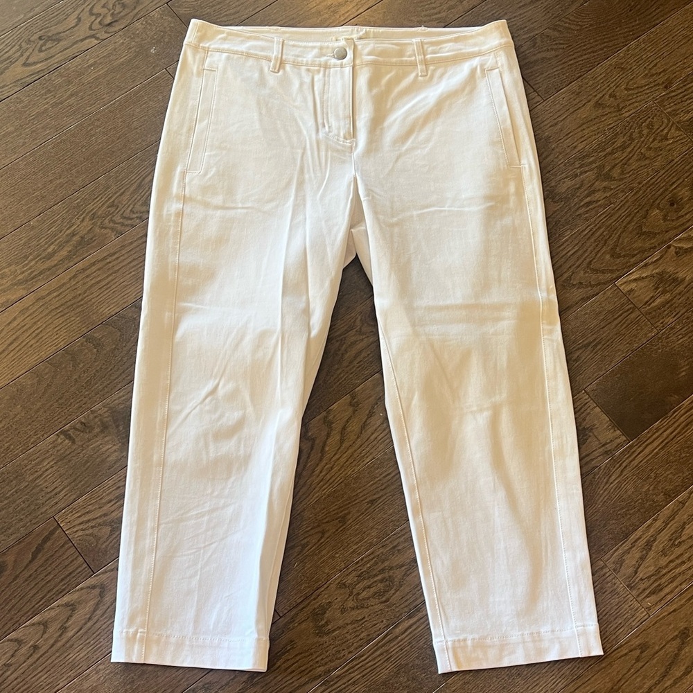 Eileen Fisher Classic Organic Cotton white Cropped pants